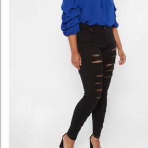 Blue Spice Plus Sized ripped jeans Sz 22